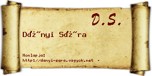 Dányi Sára névjegykártya